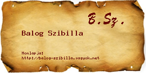 Balog Szibilla névjegykártya